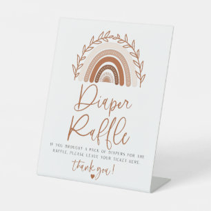 De Table Signe Boho Rainbow Diaper Raffle pour Baby shower