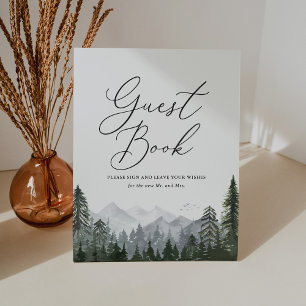 De Table SIGNE DU LIVRE D'INVITATION Mariage Rustique Pine 
