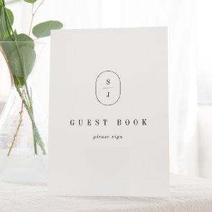 De Table SIGNE DU LIVRE D'INVITATION SHYLAH Simple Monogram