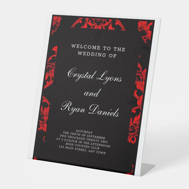De Table Signe Mariage victorien rouge et noir (Variation 1 (Recto)