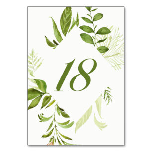 De Table Watercolor Wild Green Foliage Tableau Numéro 18 Ca
