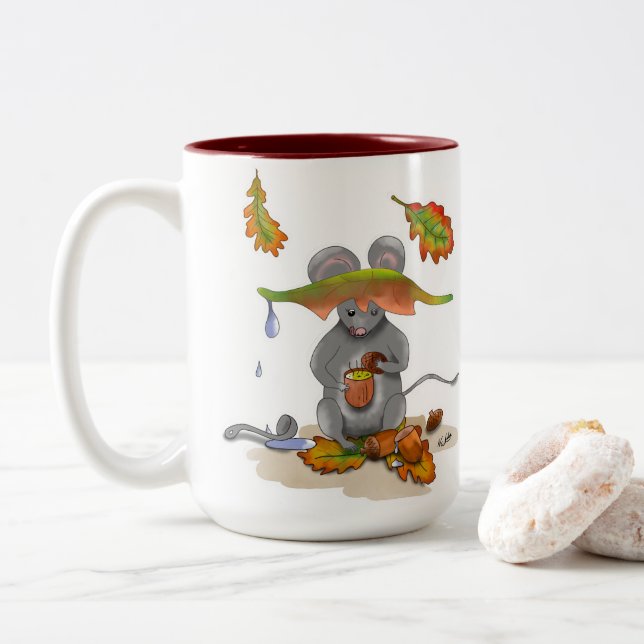 DE Tasse/Mug Herbst/Autumn Maus/Mouse Zweifarbige Tasse (Mit Donut)