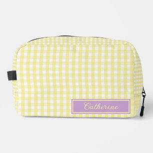 De Toilette Trousse cosmétique à carreaux jaune et violet