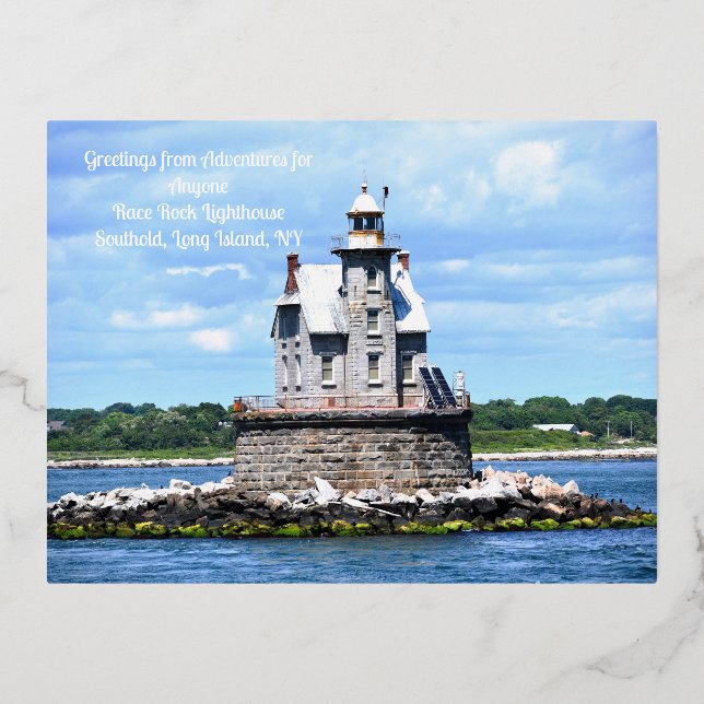 De Vacances En Aluminium Carte postale AFA Race Rock Lighthouse (Recto)