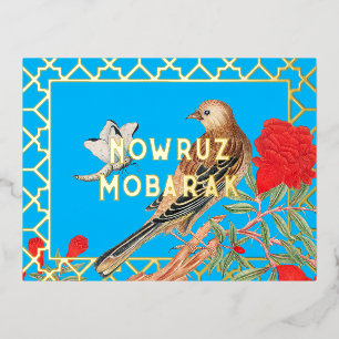 De Vacances En Aluminium Carte postale Eid Nowruz Moubarak Foil