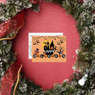 De Vacances En Aluminium Carte postale Foil Happy Halloween