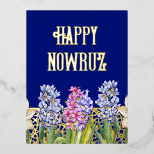 De Vacances En Aluminium Carte postale Foil Hyacinth Spring Blossants