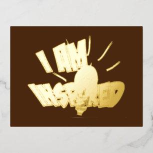 De Vacances En Aluminium Carte postale Gold Foil