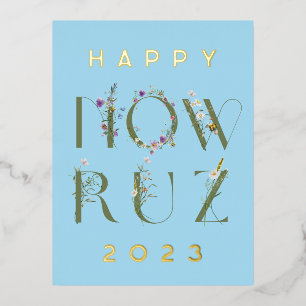 De Vacances En Aluminium Carte postale Happy Nawruz 2023 Foil