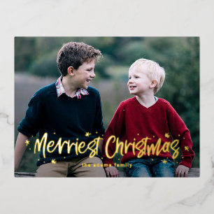 De Vacances En Aluminium Carte postale Joyeusement tirée Merriest Christmas