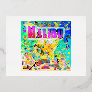 De Vacances En Aluminium Carte postale Malibu Heure Epoch