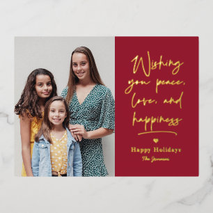 De Vacances En Aluminium Lettre d'amour Foil Photo Holiday Carte postale