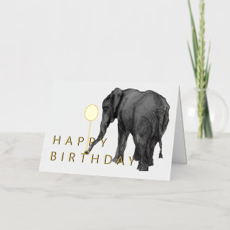 De Vacances Métallisée 5 X 7 Carte d'anniversaire d'éléphant