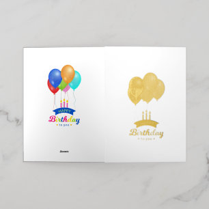 De Vacances Métallisée Carte d'anniversaire Joyeux Anniversaire aux Ballo