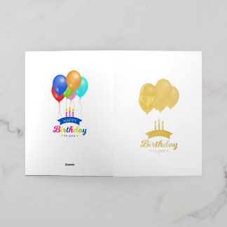 De Vacances Métallisée Carte d'anniversaire Joyeux Anniversaire aux Ballo