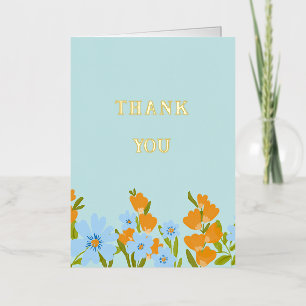De Vacances Métallisée Carte Floral Merci