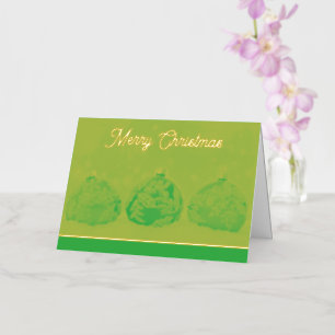 De Vacances Métallisée Joyeux Noël Plier Carte à huile