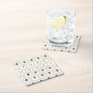 De Verre Carré PURE HONEY Apiary Promotion Bee Honeycomb Dessous