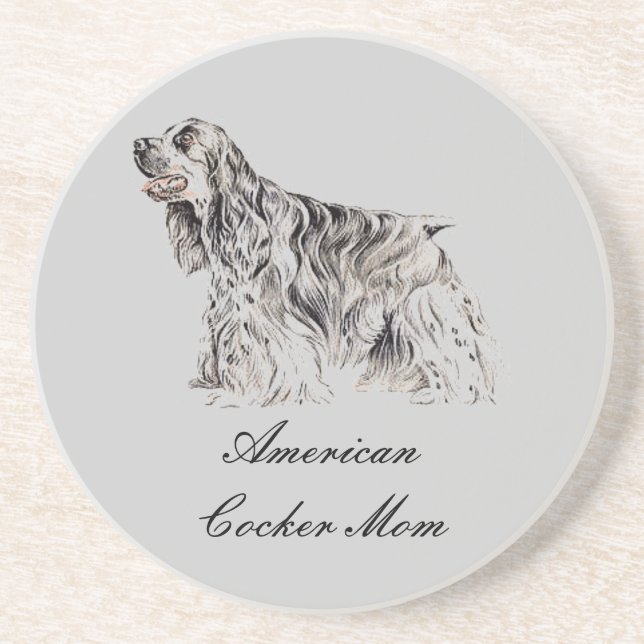 De Verre En Grès Maman, American Cocker Spaniel Sandstone Dessous d (Devant)