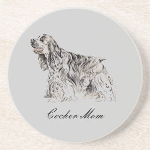 De Verre En Grès Maman, American Cocker Spaniel Sandstone Dessous d