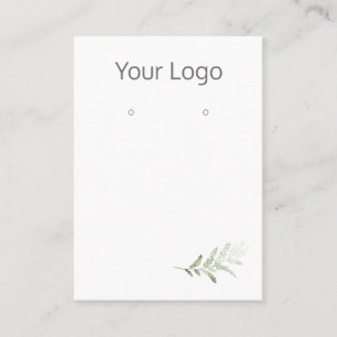 De Visite Ajouter Votre Logo Simple Fern Earring Carte D'Aff