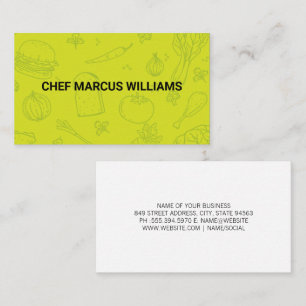 De Visite Arrière - plan écologique alimentaire   Chef Carte