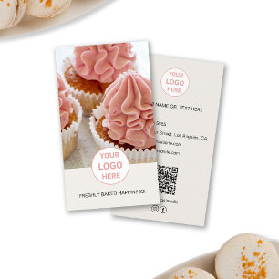 De Visite Boulangerie Photo personnalisée Logo QR Tan Carte