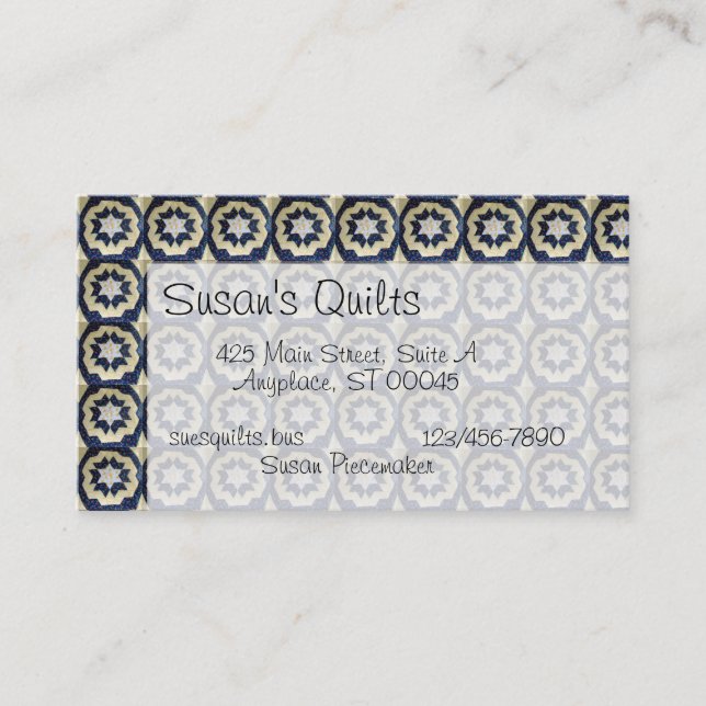 De Visite Bus. Carte - Star Quilt Motif (Devant)