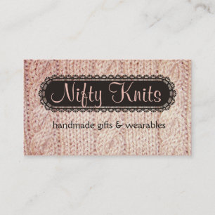 De Visite Câble tricot fil rose chandail tricot biz carte