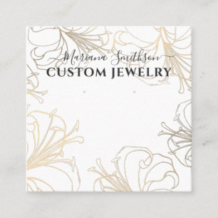 De Visite Carré Blanc Gold Lys Chic Gros Boucles d'oreilles Carte