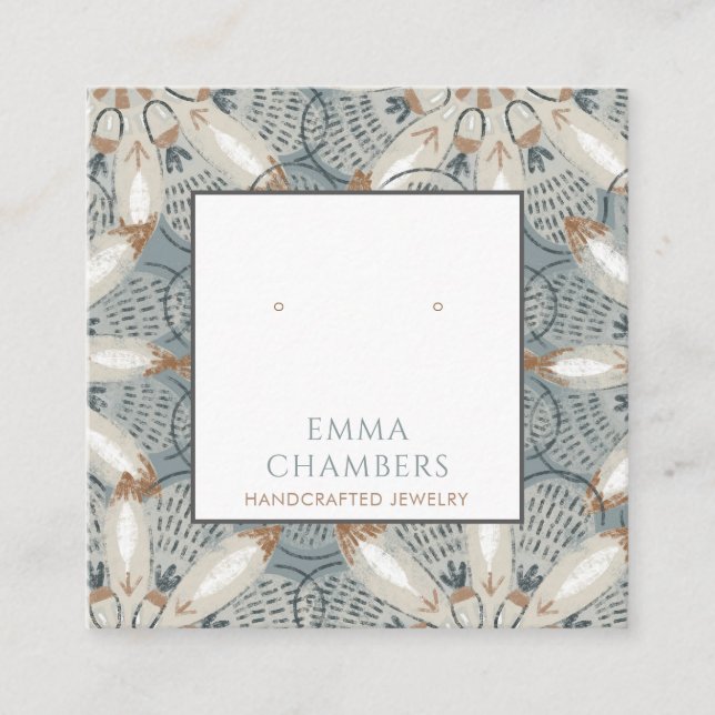 De Visite Carré Carte d'affichage Boho Abstrait Shapes Earring (Devant)