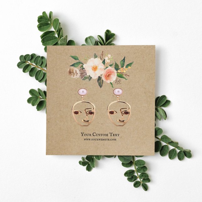 De Visite Carré Carte d'affichage pour bijoux à oreilles ・ Boho Fe (Créateur téléchargé)