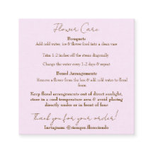 Carte d'entretien rose