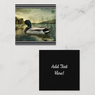 De Visite Carré Carte postale Patinée vintage Mallard Duck