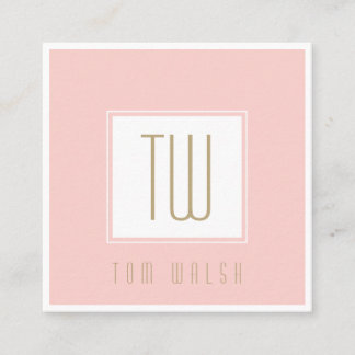 De Visite Carré Carte Rose Gold Élégante Monogrammée