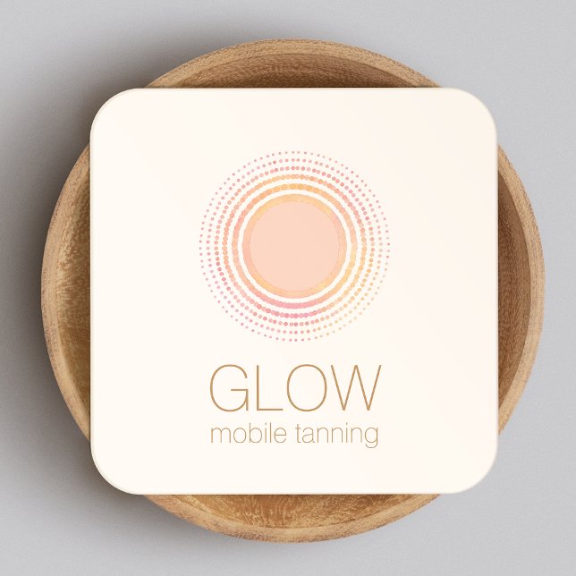 De Visite Carré Carte Sun Rays Mobile Spray Tan Business (Créateur téléchargé)