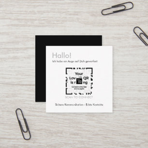 De Visite Carré Dating Carte - BLACK - QR - PURE Collection