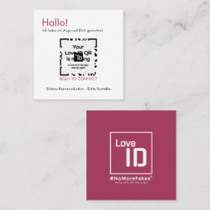 De Visite Carré Dating Carte - RED - QR - PURE Collection