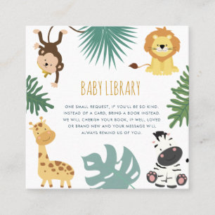 De Visite Carré Livres safari sauvage pour carte bébé