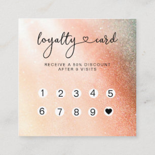 De Visite Carré Parties scintillant Loyauté 10 clous Lashes Carte