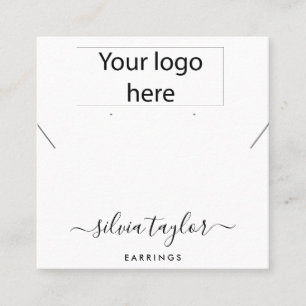 De Visite Carré Votre logo bijoux collier d'oreille carte d'affich