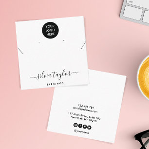 De Visite Carré Votre logo bijoux collier d'oreille carte d'affich