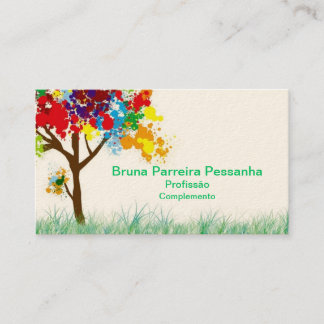 De Visite Carte arbre colorié