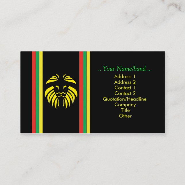 De Visite Carte B/Lion Reggae (Devant)