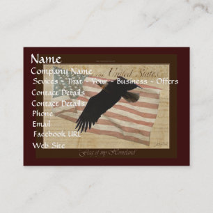 De Visite Carte BALD AMÉRICAINE EAGLE & US FLAG