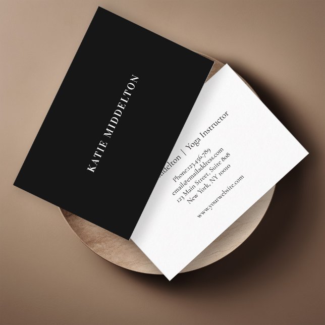 De Visite Carte blanche noire simple (Créateur téléchargé)