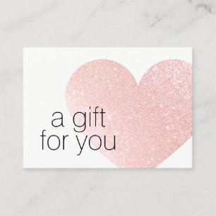 De Visite Carte cadeau Coeur Salon Parties scintillant rose