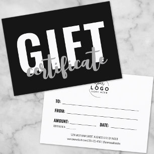 De Visite Carte Cadeau Entreprise Cadeau Écriture Moderne Lo
