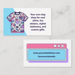 De Visite Carte couleur T-shirt pour petites entreprises per