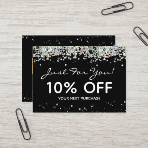 De Visite Carte Coupon Faux Rainbow Metalid Parties scintill
